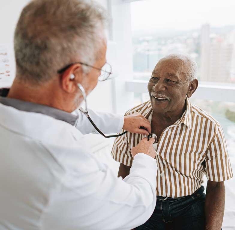 Elderly man and doctor picture